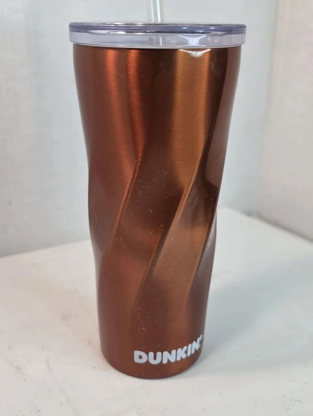 Dunkin' Donuts Fall 2022 Collection 24 oz Bronze Insulated Swirl Tumbler.